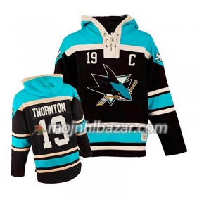 Dresovi San Jose Sharks Joe Thornton 19 Crna Hoodie Sawyer - Muške